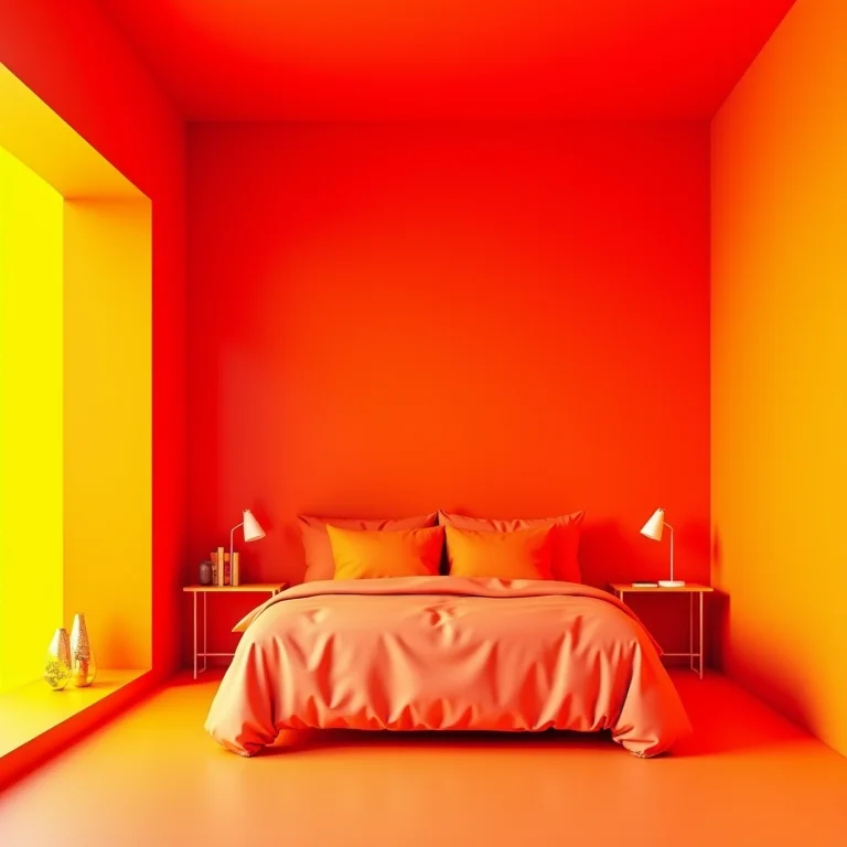 Quarto com cores vibrantes e intensas