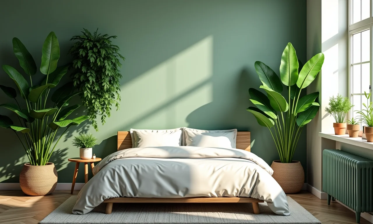 Quarto com plantas trazendo vida.