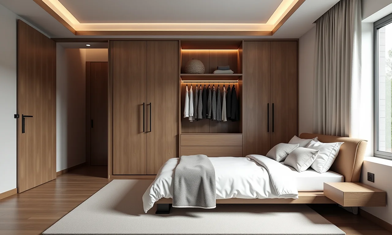 Quarto de casal integrado com closet.