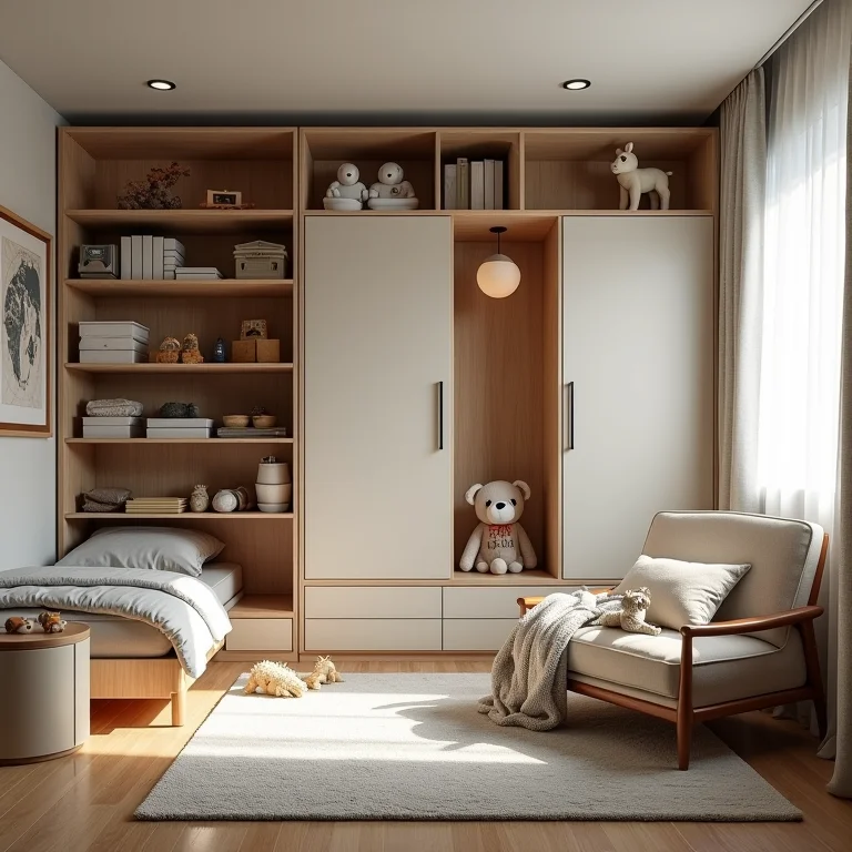 Quarto infantil masculino com espaço otimizado e funcional