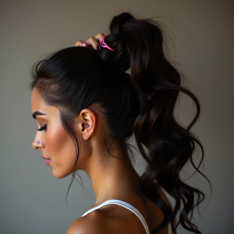 Rabo de cavalo turbinado com elásticos