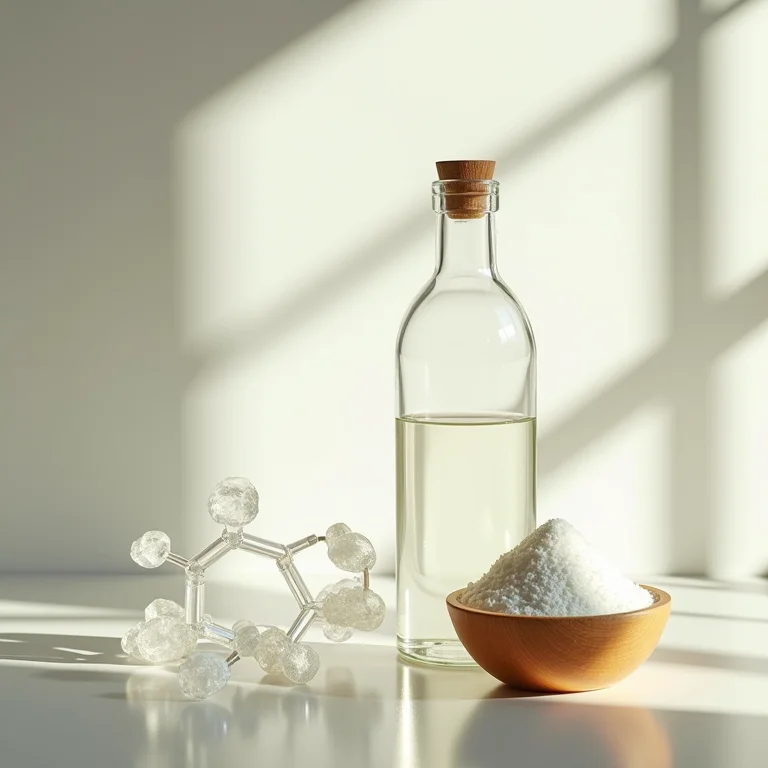 Reação química do vinagre e bicarbonato que remove sujeiras