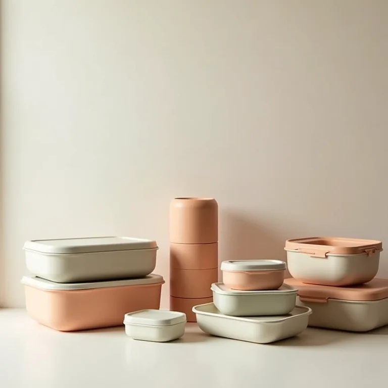 Recipientes estilosos para marmita organizados.