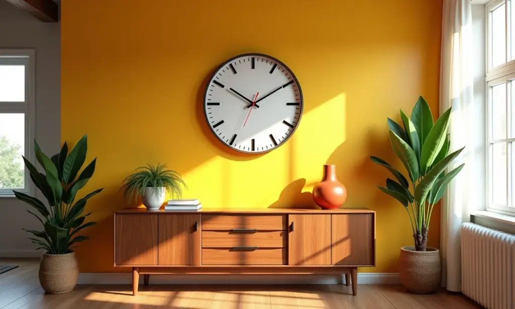 Relógio de Parede Decorativo: Mais que um Marcador de Horas Relógio de parede decorativo em sala de estar com design brasileiro.