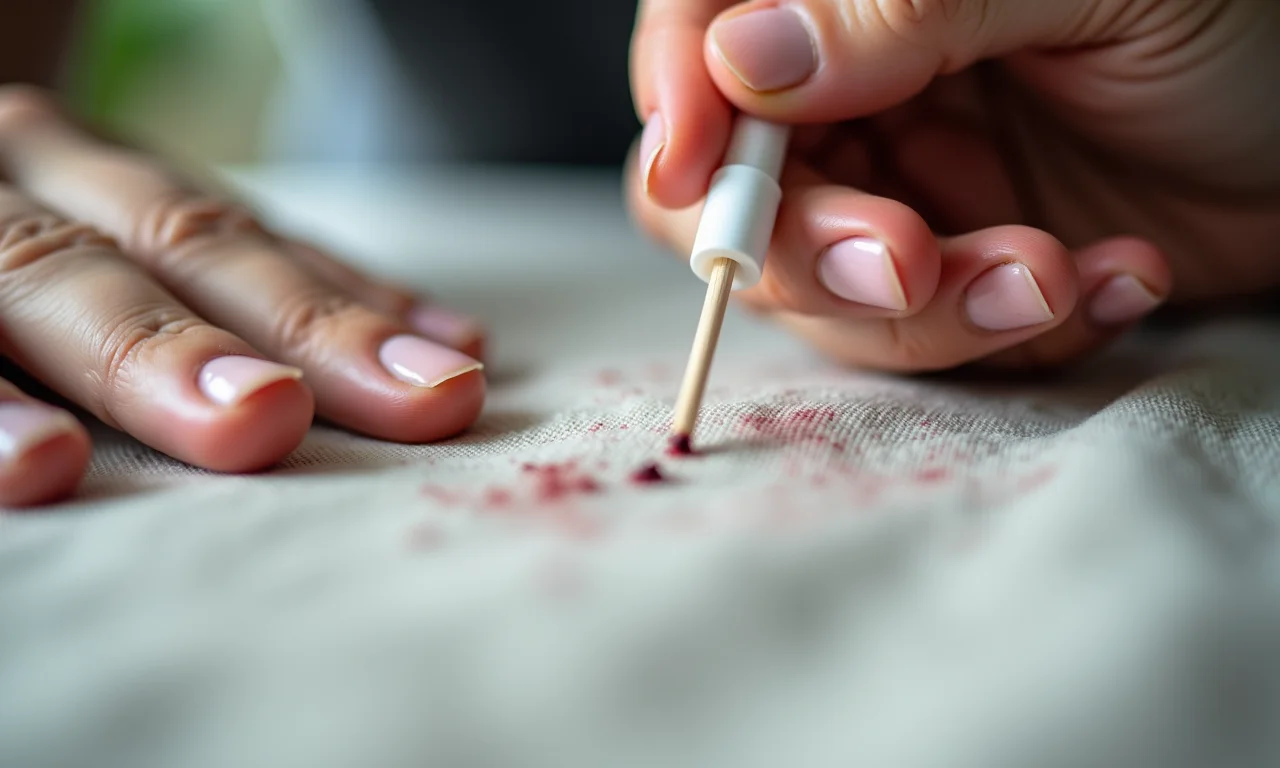 Removendo mancha difícil de artesanato.