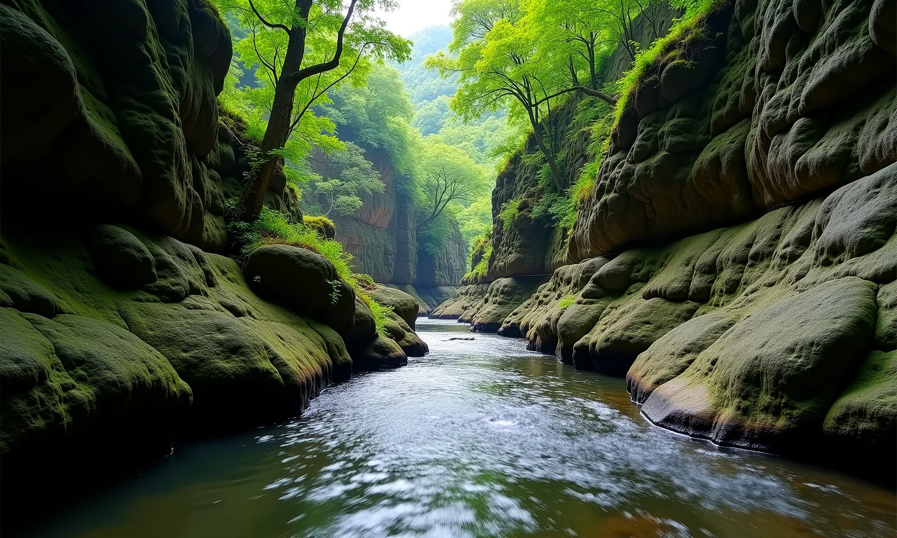 Rio serpenteando no Desfiladeiro da Forqueta, RS.
