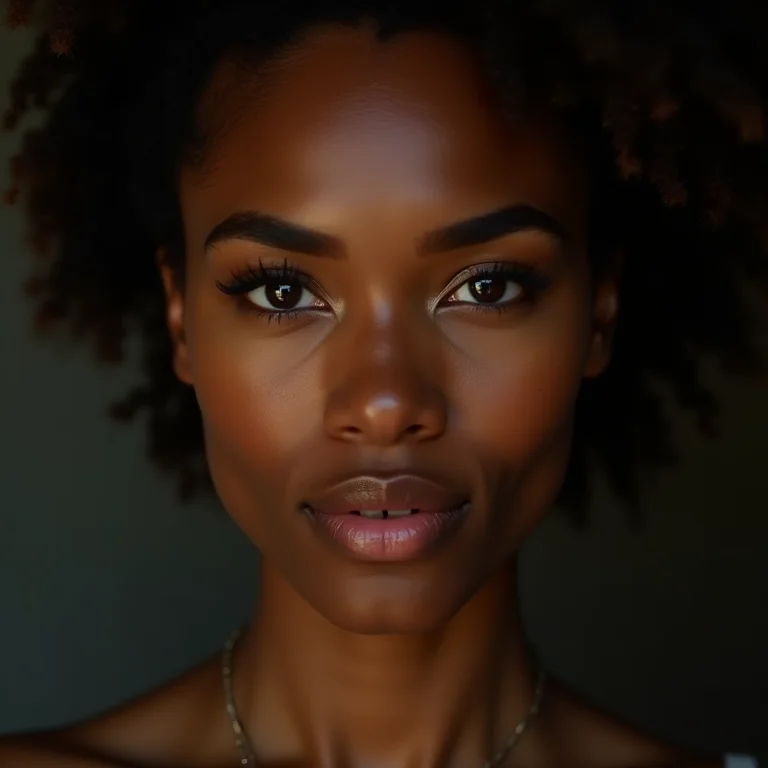 Rosto sem iluminação, com aparência sem vida e opaca