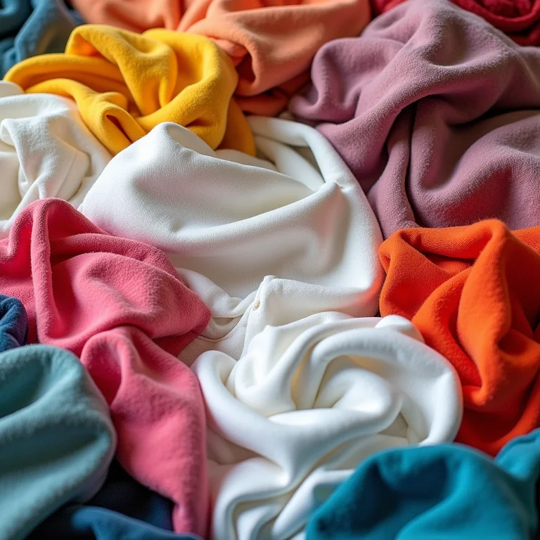 Roupas misturadas desbotando