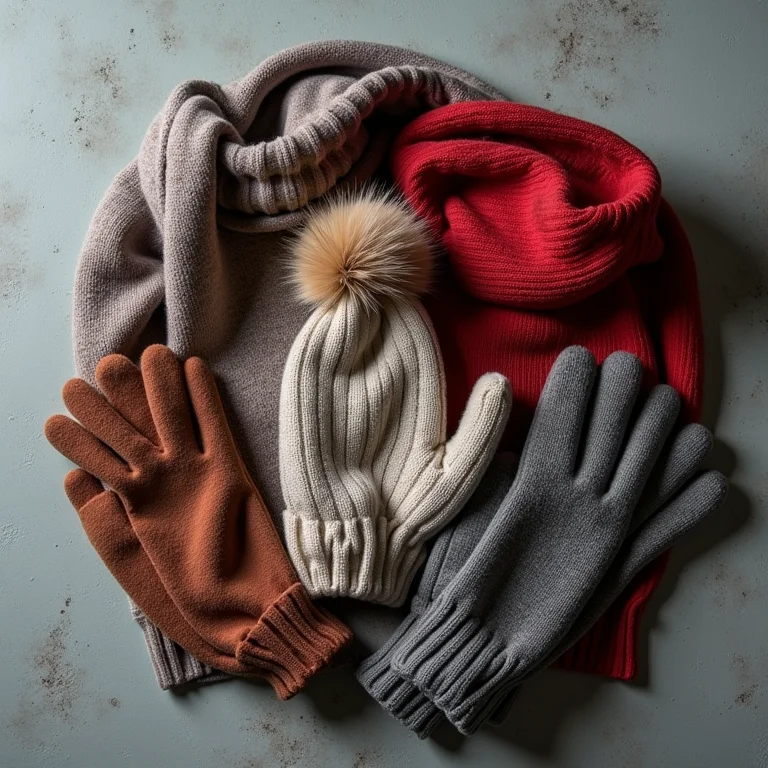 Roupas térmicas, luvas e gorros para o frio extremo da Antártida.