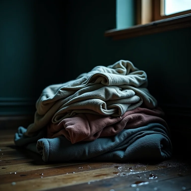 Roupas úmidas mofando