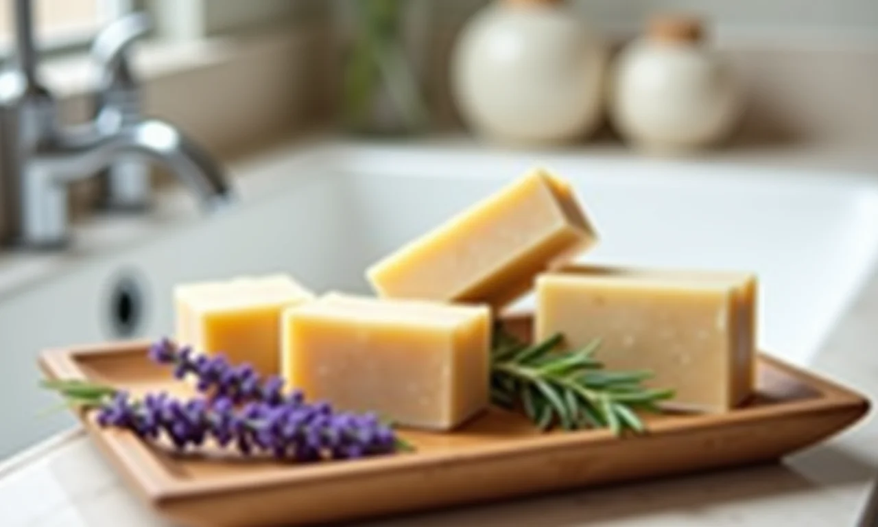 Sabonetes artesanais com ingredientes naturais para relaxar.