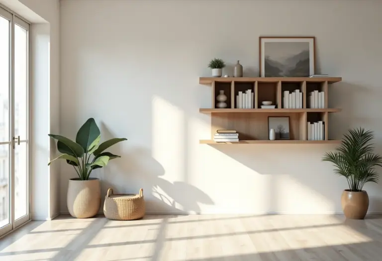 Sala de estar moderna com nichos organizados