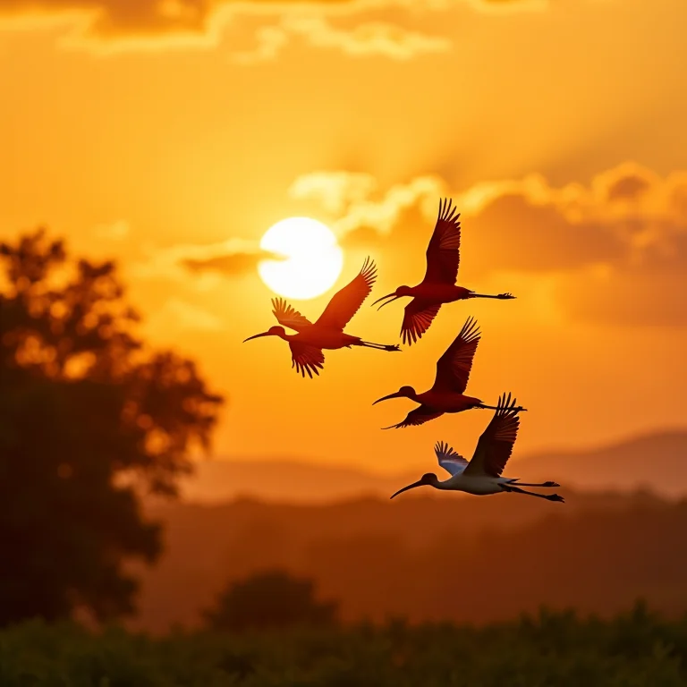 Santuário de pássaros Caroni em Trinidad