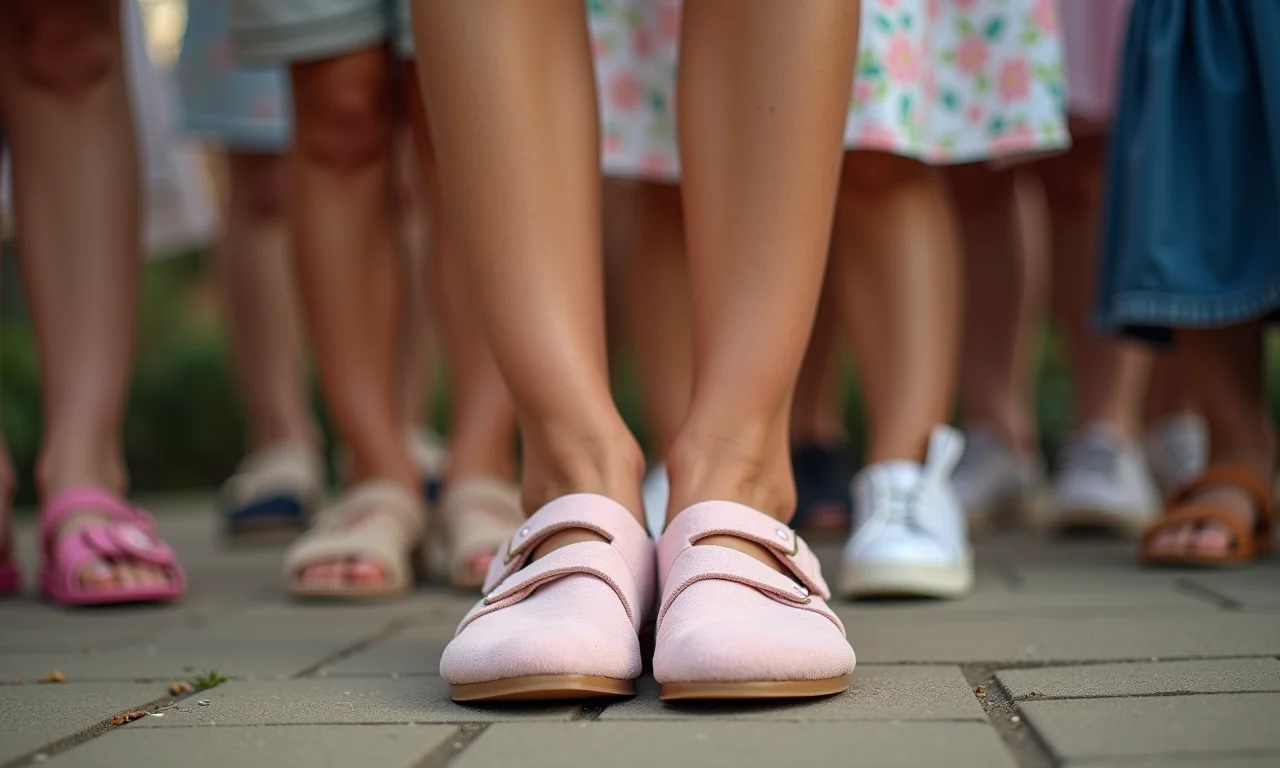 Sapatos confortáveis para festa de batizado.