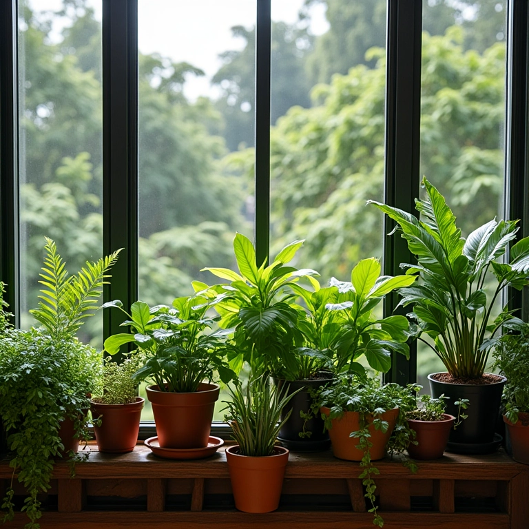 Seleção de plantas ideais para varanda, com vasos e arranjos diversos.