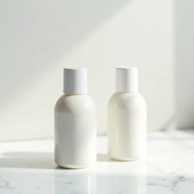 Shampoo e condicionador em tamanho mini para viagem.