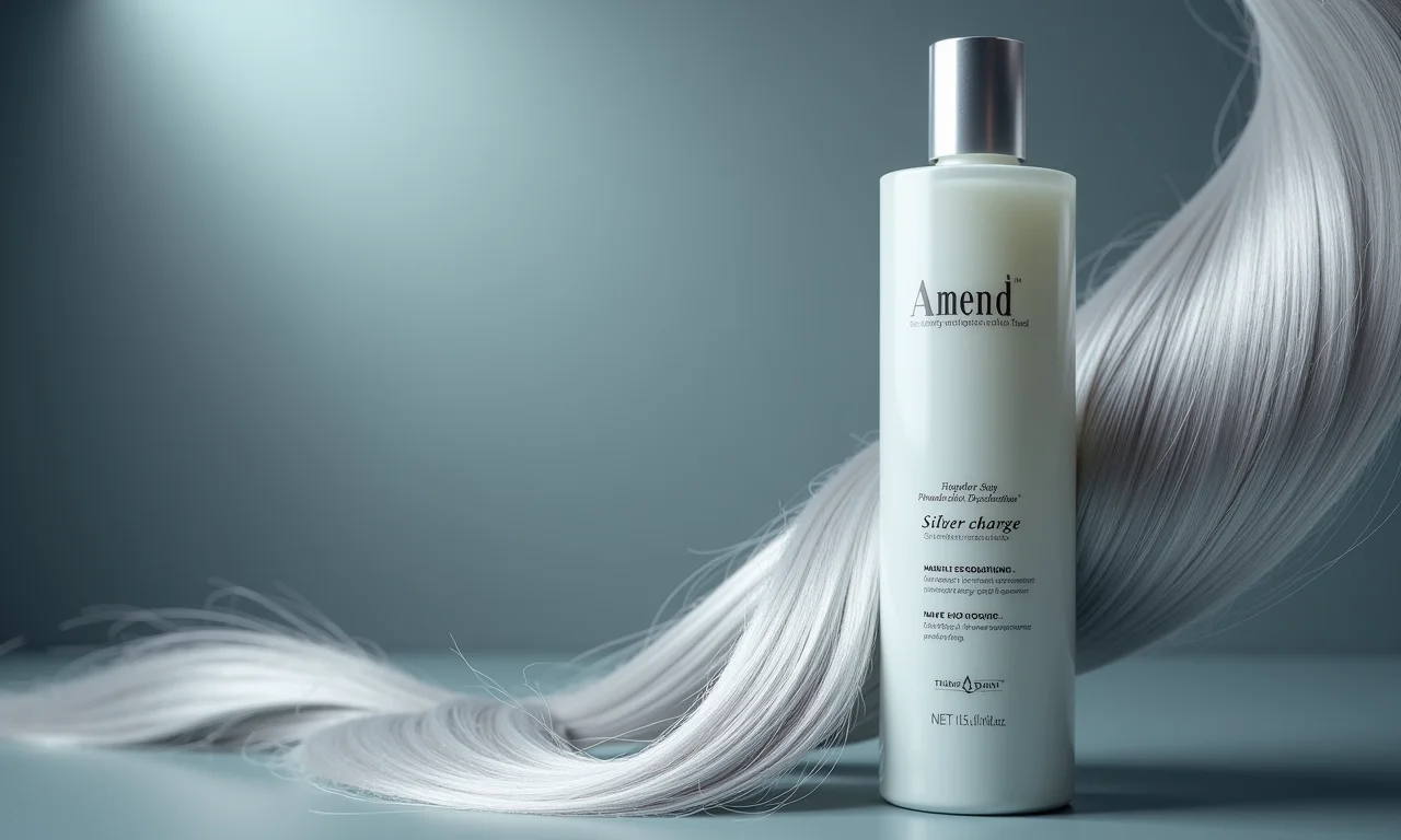 Shampoo matizador Silver Charge da Amend para cabelos grisalhos.