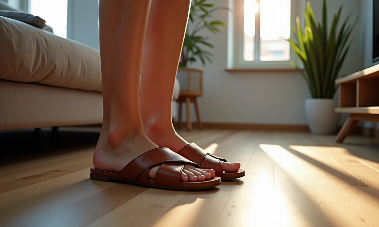 Slippers de couro elegantes e duráveis.