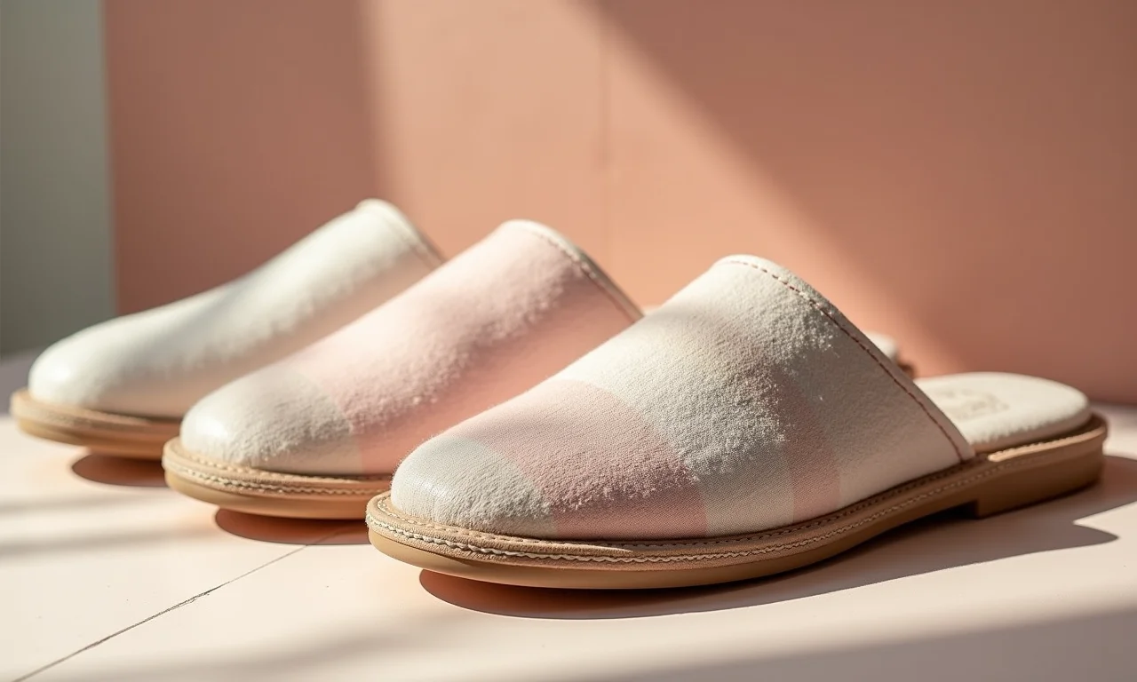 Slippers de tecido leve e macio.
