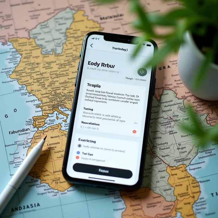 Smartphone mostrando aplicativos de viagem