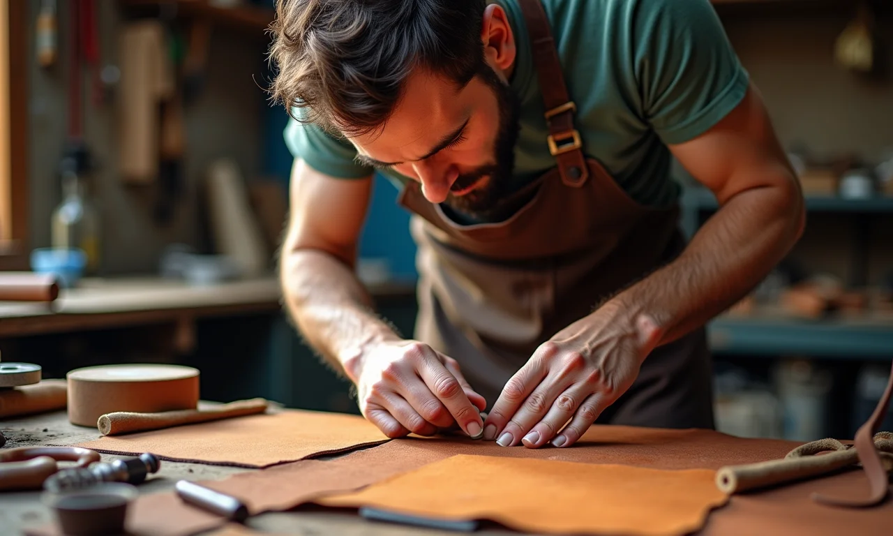 Soleta de madeira como base para trabalho em couro.