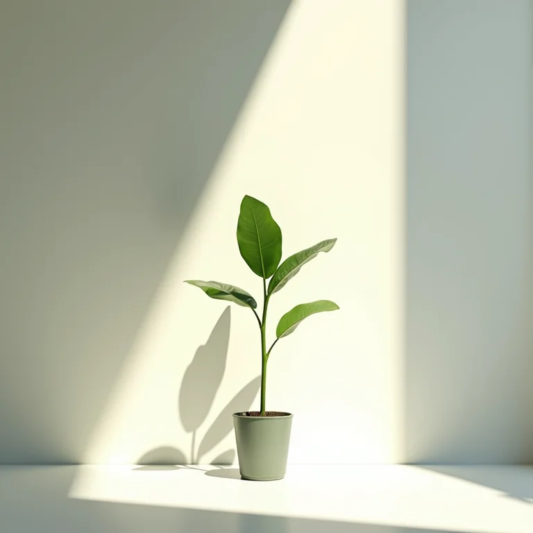 Sombra de planta alta sob luz direta