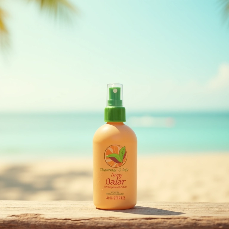 Spray de Sal Charming Cless em superfície de madeira com praia ao fundo.