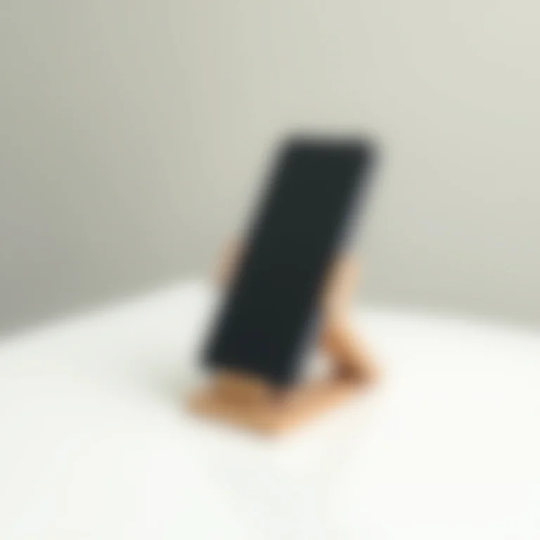 Suporte para celular feito com prendedores de roupa.