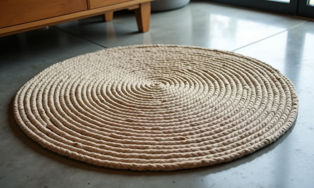 Tapete de crochê feito com fio náutico com acabamento impecável.