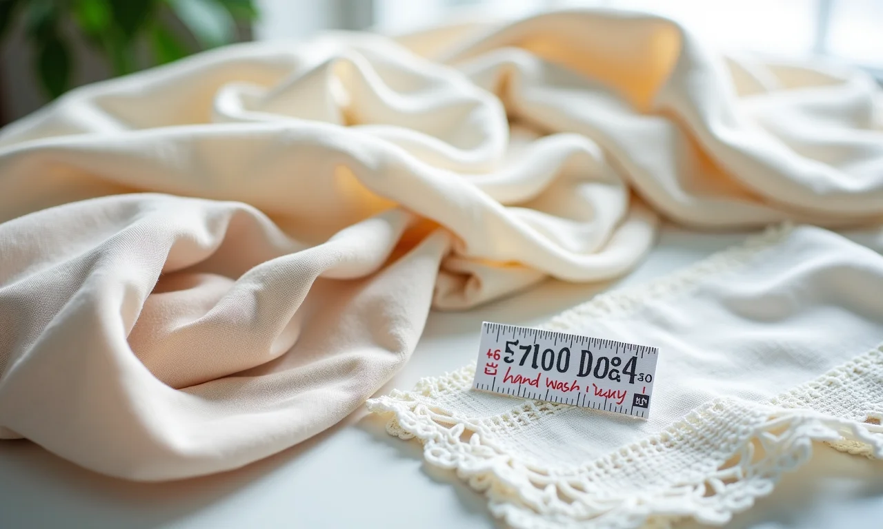 Tecidos delicados como seda, renda e linho