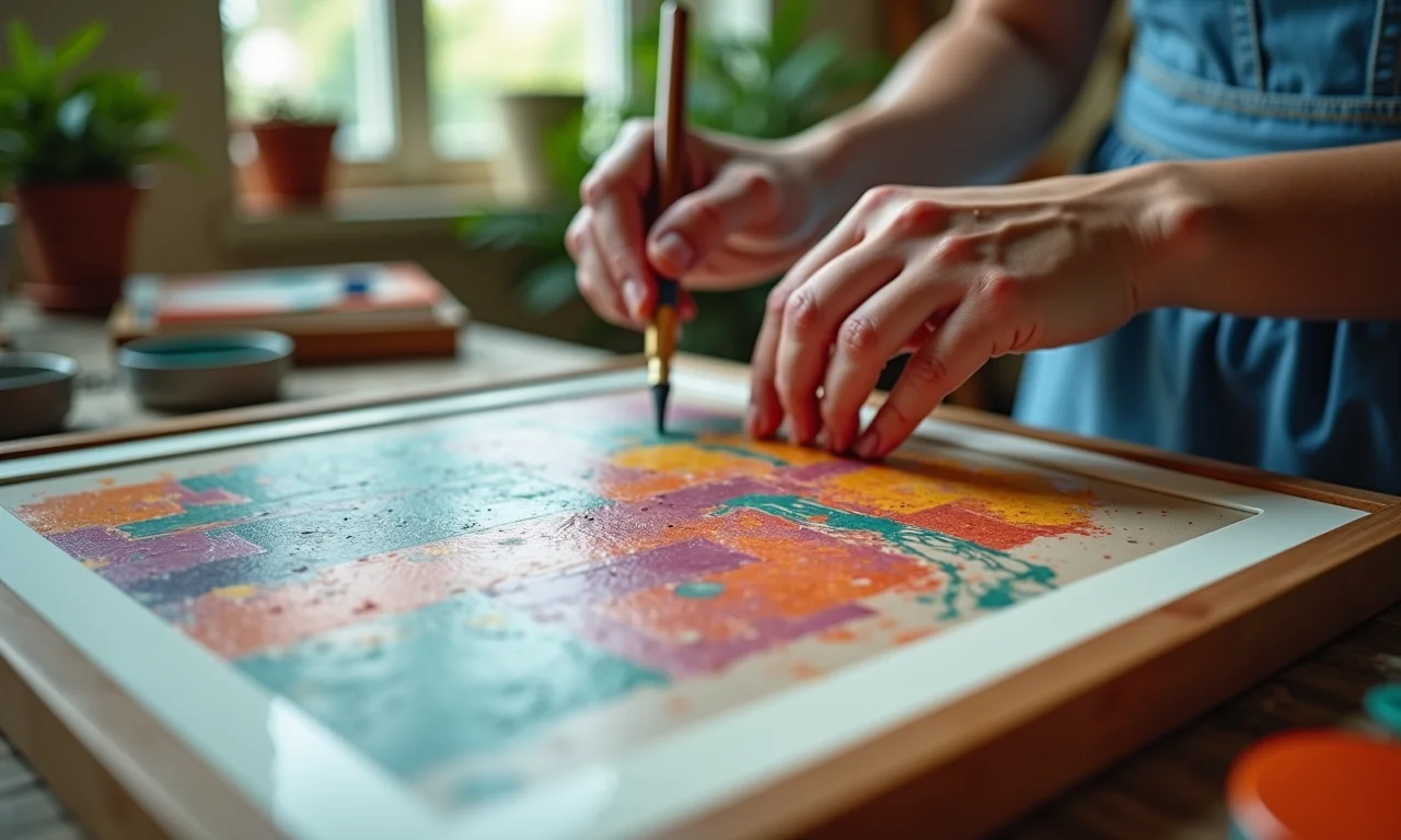 Técnicas de decoupage em quadros criativos.