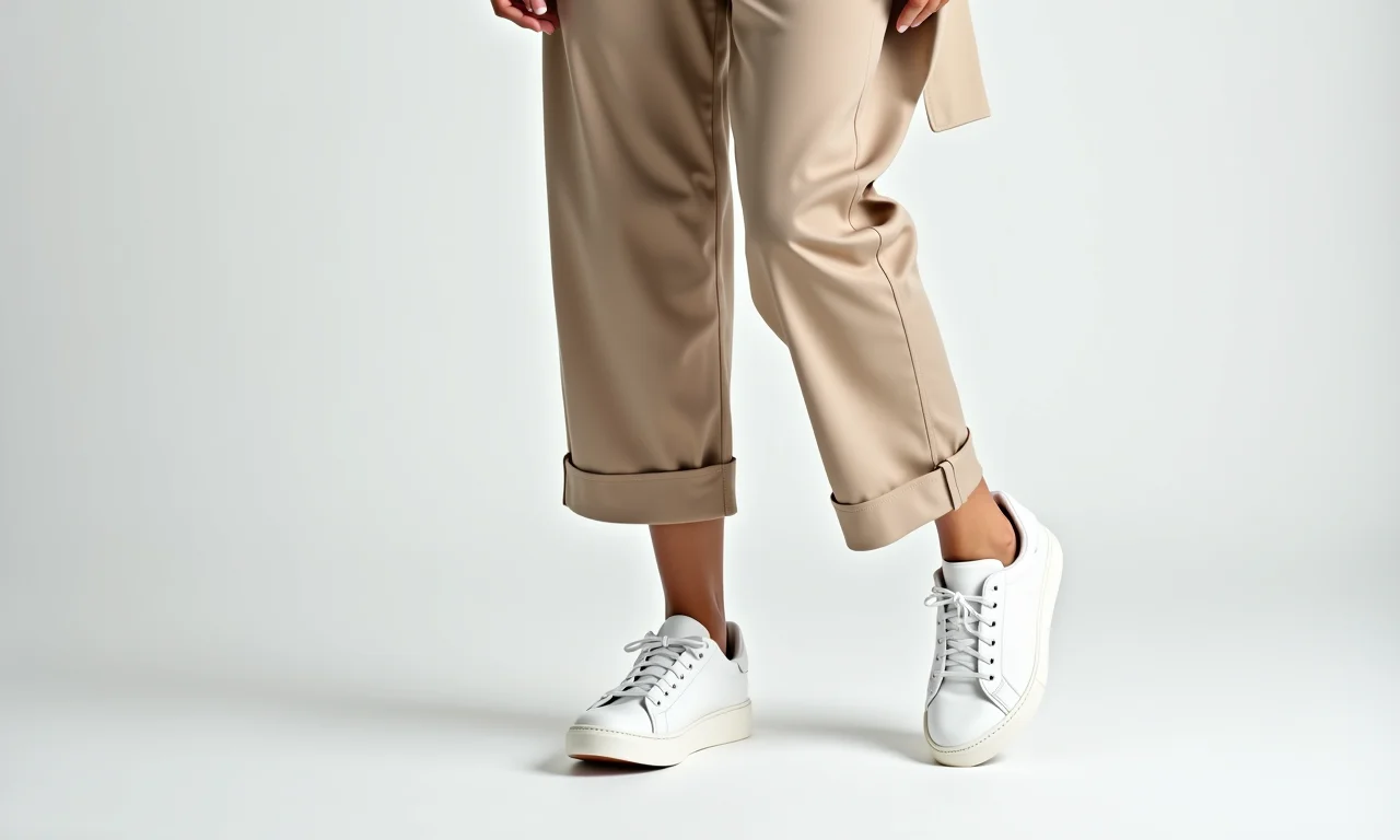 Tênis branco compondo look agênero.