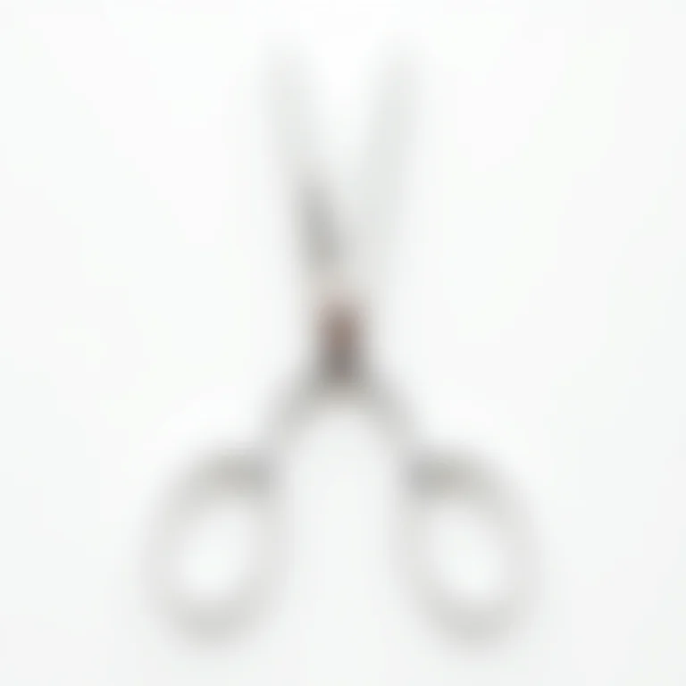 Tesoura de corte afiada sobre fundo branco.