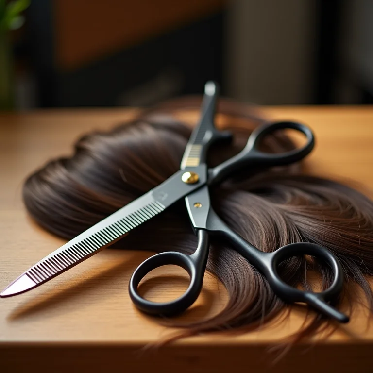 Tesoura e pente indicando manutenção do corte de cabelo curto