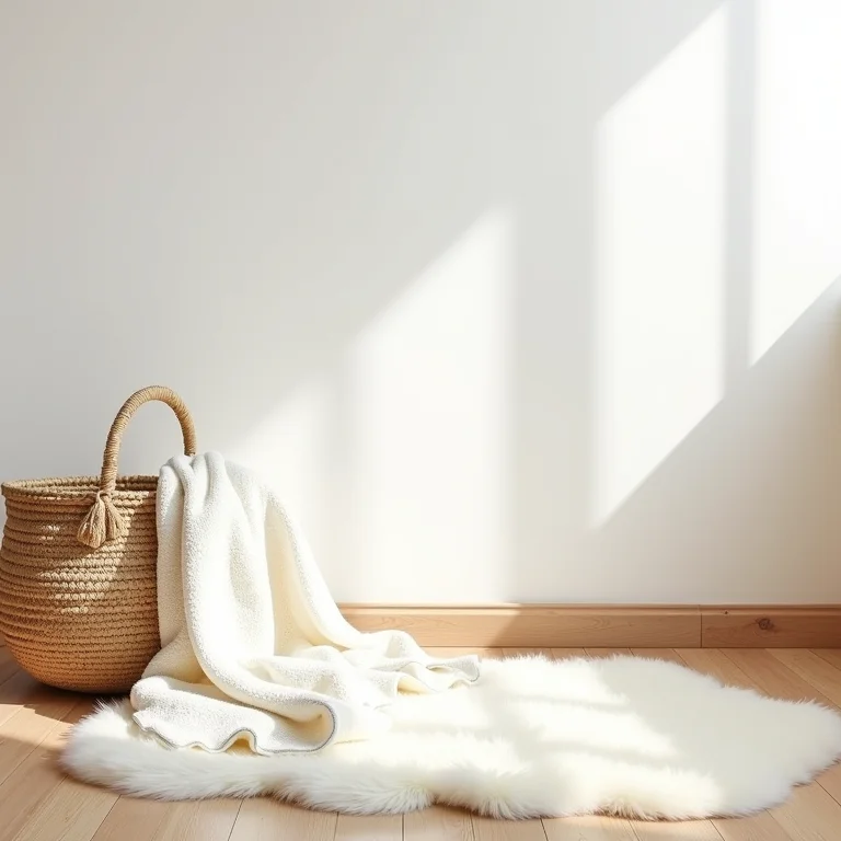 Texturas em branco e creme para um quarto de bebê aconchegante