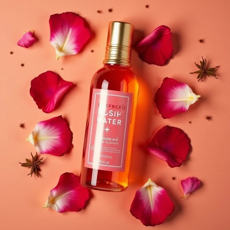 Tônico facial de açafrão e água de rosas