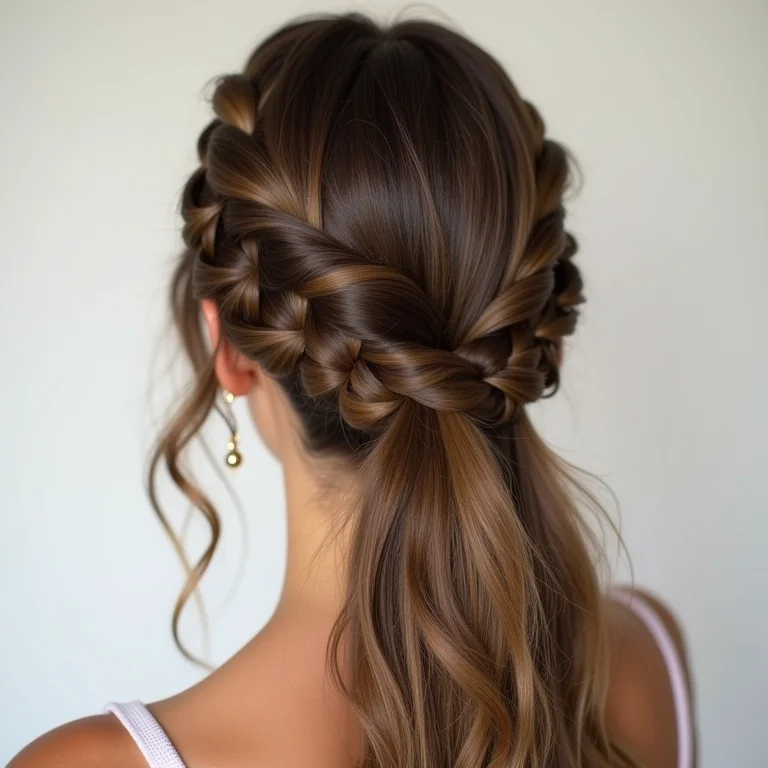 Trança embutida falsa feita com elásticos