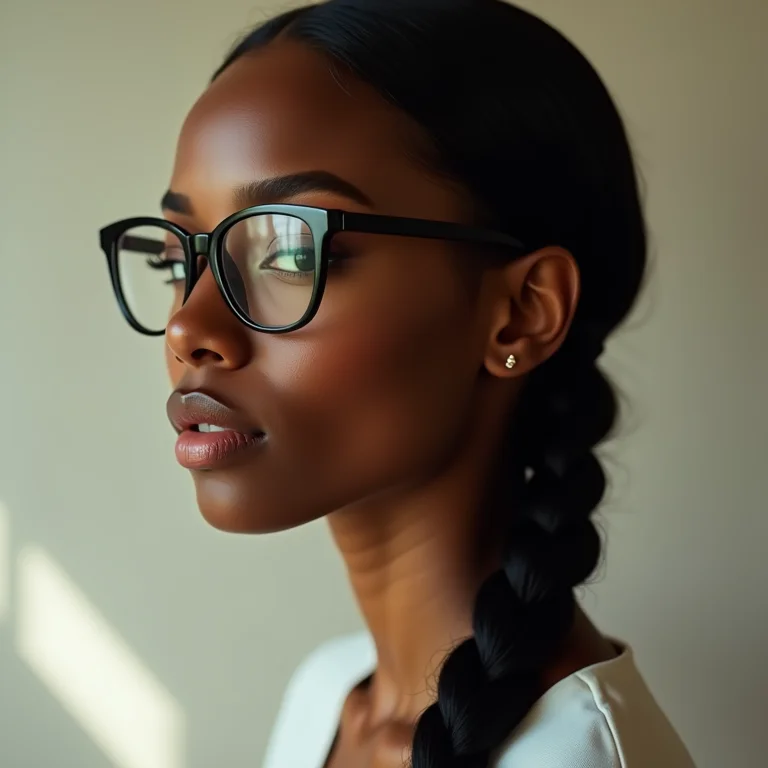 Trança lateral para um look romântico com óculos