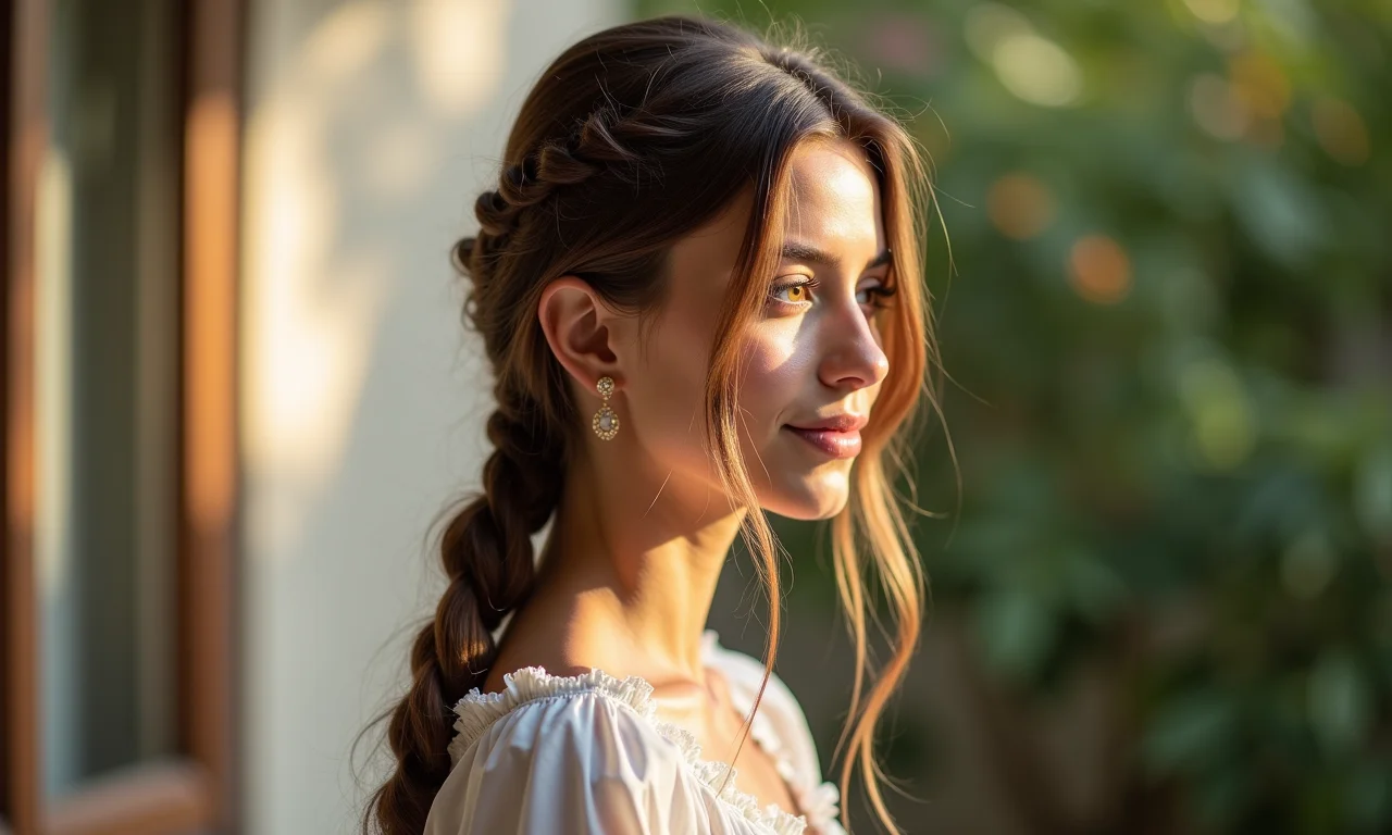 Trança lateral 'podrinha' em cabelo liso, para um visual romântico e delicado.