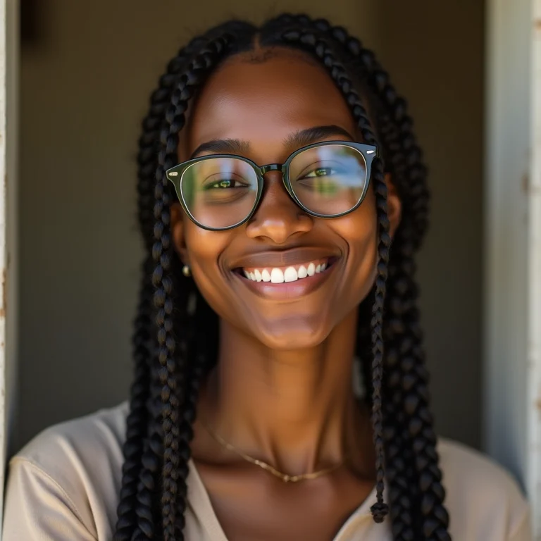 Tranças que valorizam o rosto com óculos