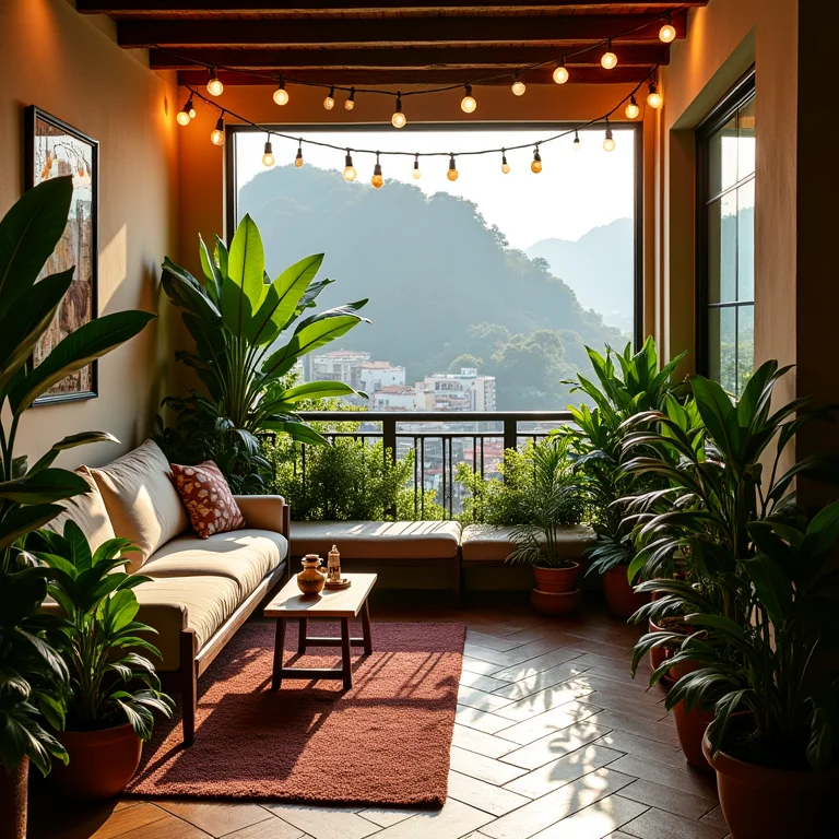 Varanda aconchegante com plantas no Rio de Janeiro