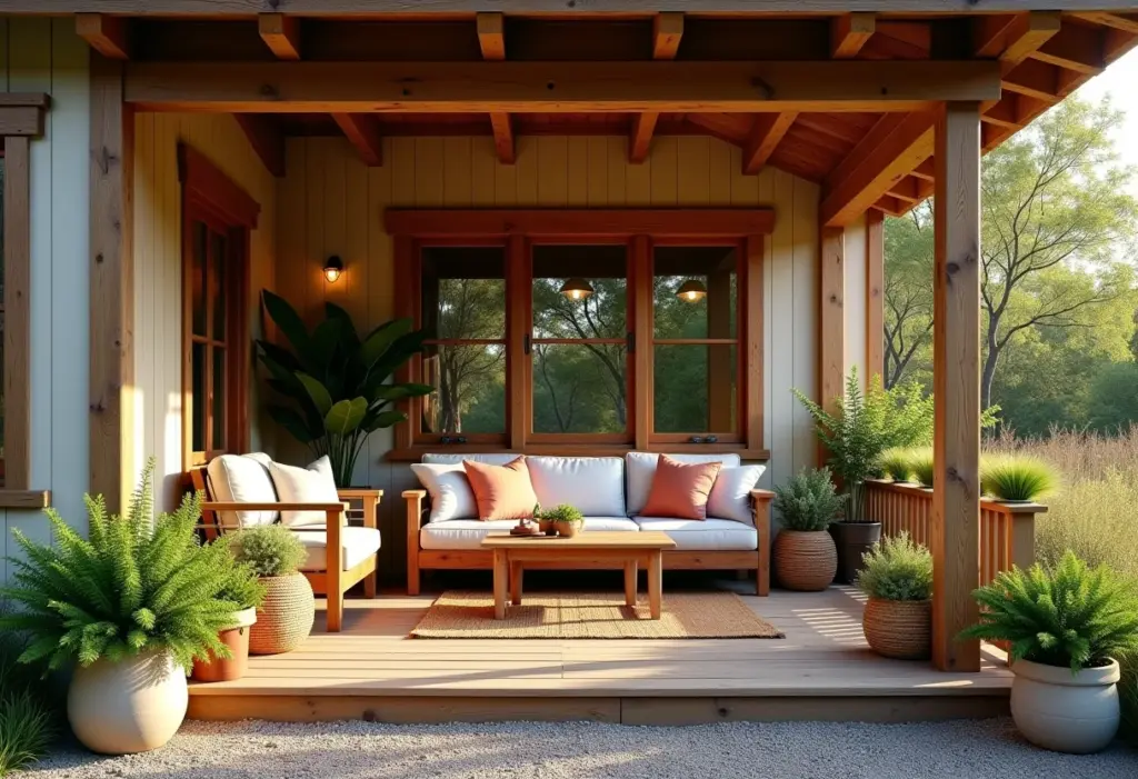 Varanda de madeira: 7 erros que você deve evitar JÁ! Varanda de madeira decorada com charme rústico