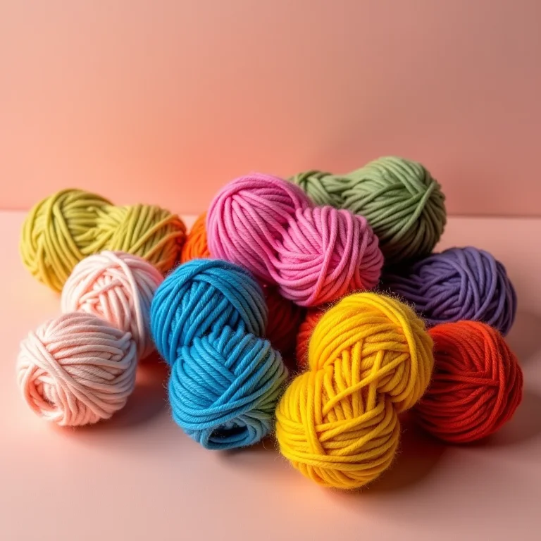 Variedade de novelos de lã coloridos da Linhas Círculo.