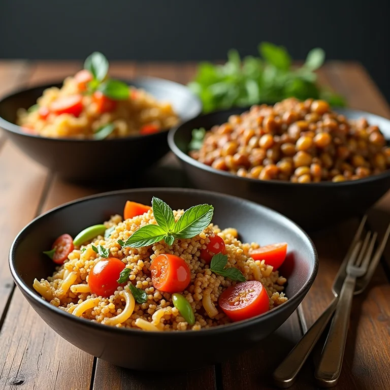 Variedade de preparações para marmita