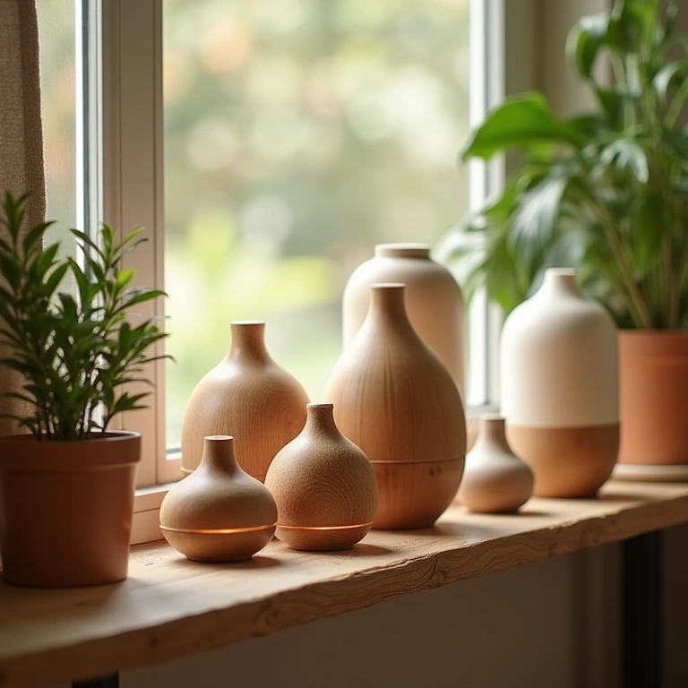 Variedade de difusores de aromaterapia.