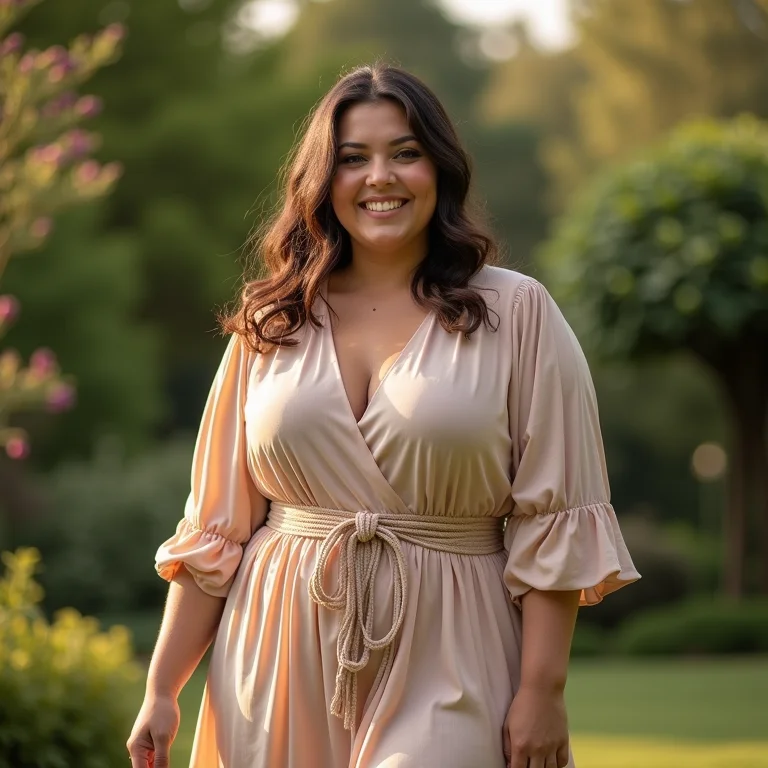 Vestido fluido com cinto marcando a cintura