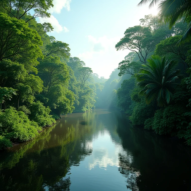 Vista panorâmica da Floresta Amazônica.
