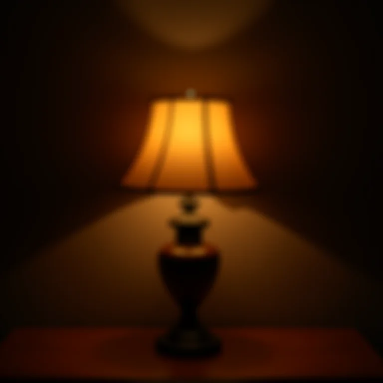 Abajur clássico iluminando ambiente aconchegante