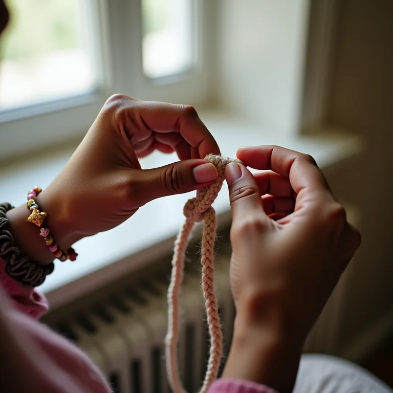 Acabamento de pulseira de macramê