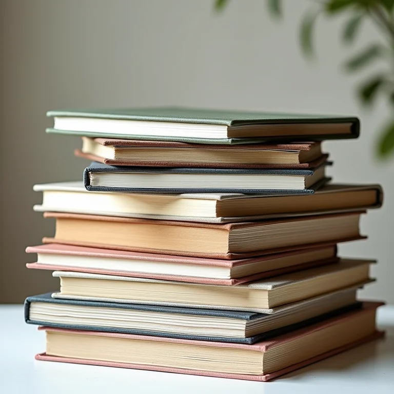 Álbuns de scrapbooking decorados com diferentes temas.